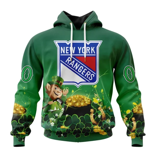 Hoodie NHL New York Rangers Special Design For St. Patrick's Day St2403
