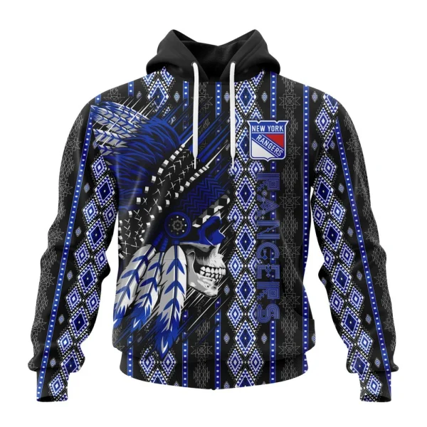 Hoodie NHL New York Rangers Special Skull Native Design St2301