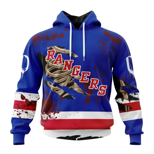 Hoodie NHL New York Rangers, Specialized Design Jersey With Your Ribs For Halloween