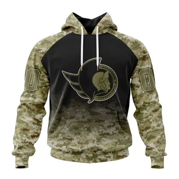 Hoodie NHL Ottawa Senators Special Camo Design For Remembrance Day St2302