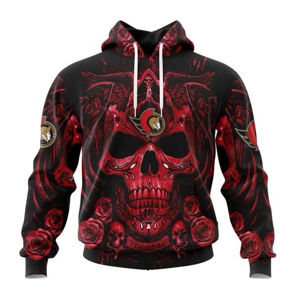 Hoodie NHL Ottawa Senators Special Design With Skull Art St2203