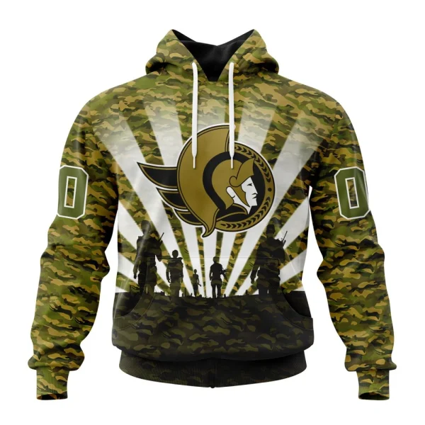 Hoodie NHL Ottawa Senators Special Military Camo Kits For Veterans Day And Rememberance Day St2201