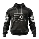 Hoodie NHL Philadelphia Flyers Special Black Camo Design For Veterans Day St2304