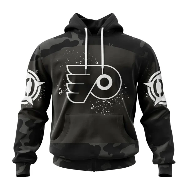 Hoodie NHL Philadelphia Flyers Special Black Camo Design For Veterans Day St2304