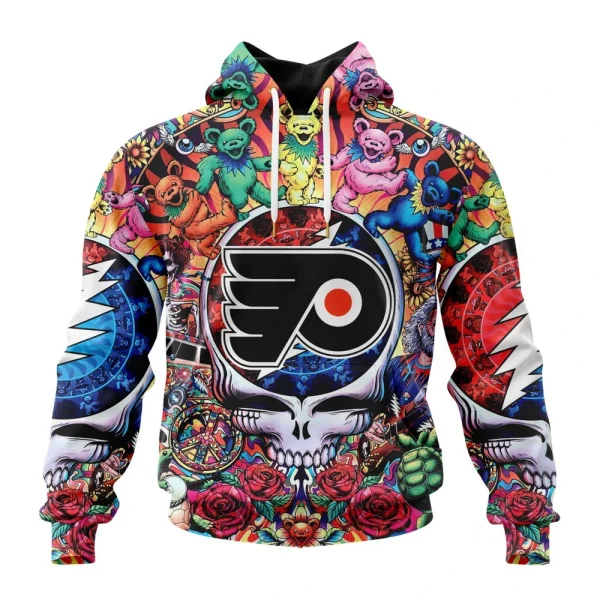 Hoodie NHL Philadelphia Flyers Special Grateful Dead Design St2304