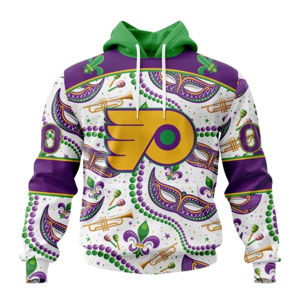 Hoodie NHL Philadelphia Flyers Special Mardi Gras Design St2401