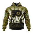 Hoodie NHL Philadelphia Flyers Special Military Camo Kits For Veterans Day And Rememberance Day St2201