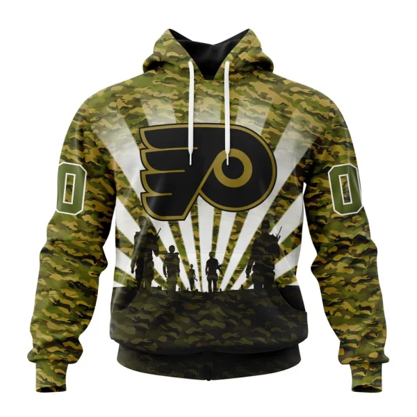 Hoodie NHL Philadelphia Flyers Special Military Camo Kits For Veterans Day And Rememberance Day St2201