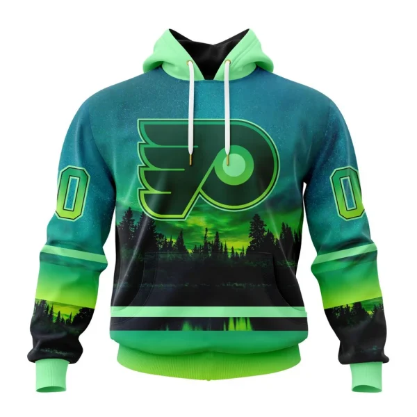 Hoodie NHL Philadelphia Flyers Special Northern Lights Design St2302
