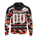 Hoodie NHL Philadelphia Flyers, Specialized Design Wih Camo Team Color And Military Force Logo