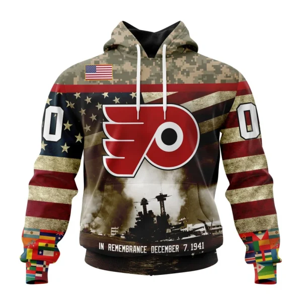 Hoodie NHL Philadelphia Flyers, Specialized Unisex Kits Remember Pearl Harbor