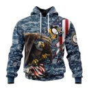Hoodie NHL Pittsburgh Penguins Honor Us Navy Veterans St2202