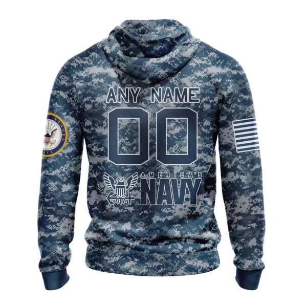 Hoodie NHL Pittsburgh Penguins Honor Us Navy Veterans St2202 - Image 2