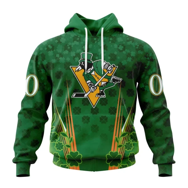 Hoodie NHL Pittsburgh Penguins Special Design For St. Patrick's Day St2402