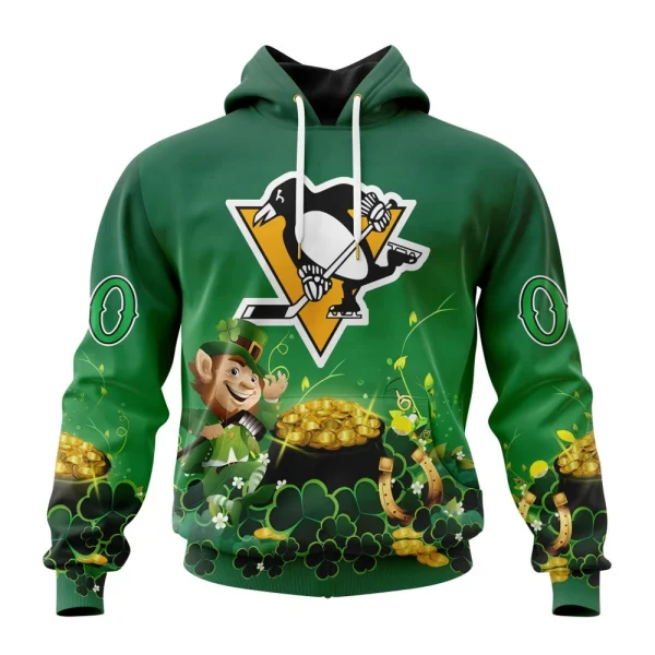 Hoodie NHL Pittsburgh Penguins Special Design For St. Patrick's Day St2403