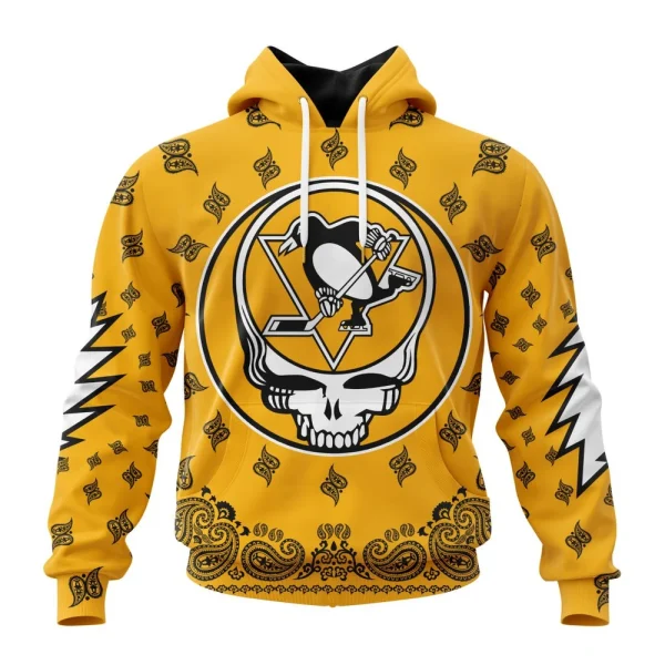 Hoodie NHL Pittsburgh Penguins Special Grateful Dead Design St2303