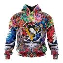 Hoodie NHL Pittsburgh Penguins Special Grateful Dead Design St2304