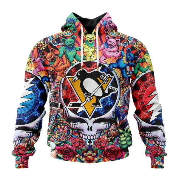 Hoodie NHL Pittsburgh Penguins Special Grateful Dead Design St2304