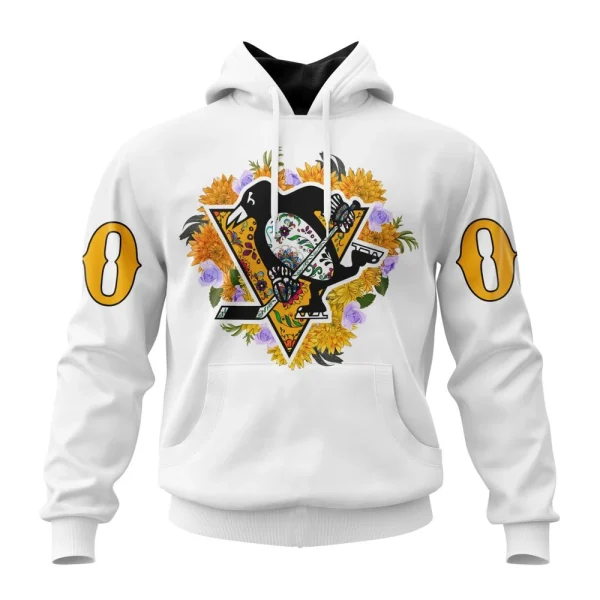 Hoodie NHL Pittsburgh Penguins, Specialized Unisex Kits Dia De Muertos