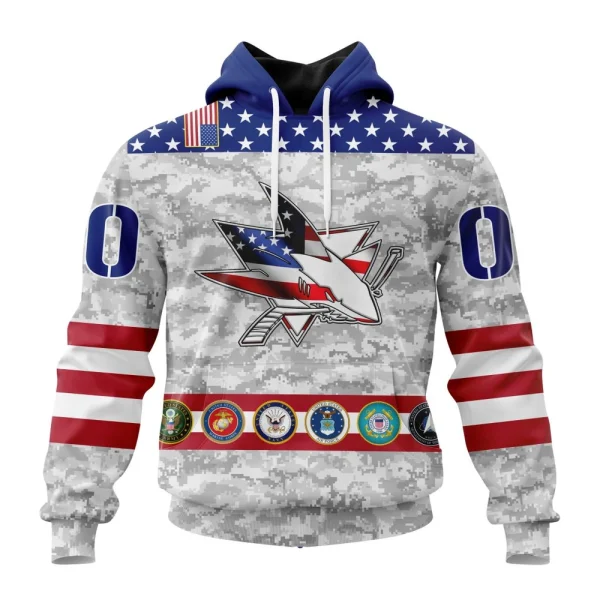 Hoodie NHL San Jose Sharks Armed Forces Appreciation St2201