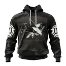 Hoodie NHL San Jose Sharks Special Black Camo Design For Veterans Day St2304