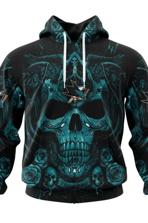 Hoodie NHL San Jose Sharks Special Design With Skull Art St2203