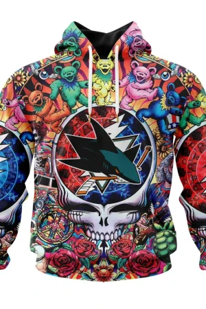 Hoodie NHL San Jose Sharks Special Grateful Dead Design St2304