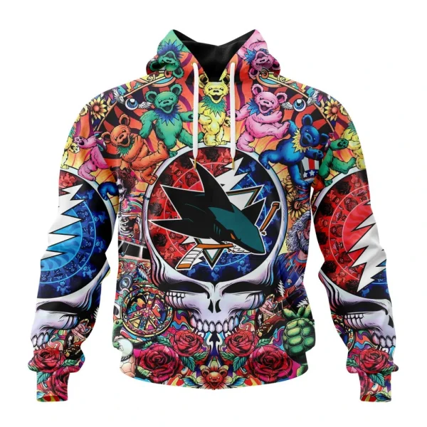 Hoodie NHL San Jose Sharks Special Grateful Dead Design St2304