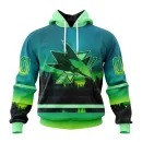 Hoodie NHL San Jose Sharks Special Northern Lights Design St2302