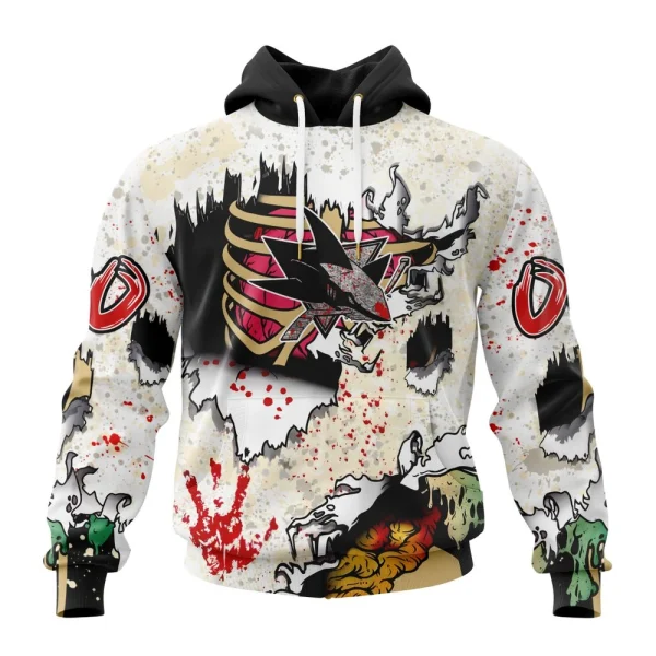 Hoodie NHL San Jose Sharks Special Zombie Style For Halloween St2304