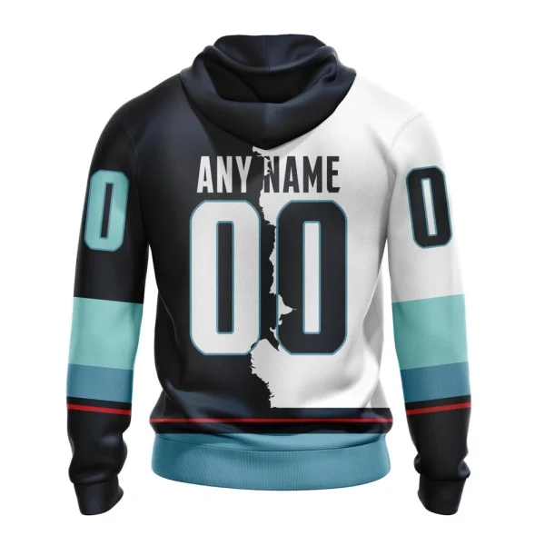 Hoodie NHL Seattle Kraken Personalize Home Mix Away Kits - Image 2