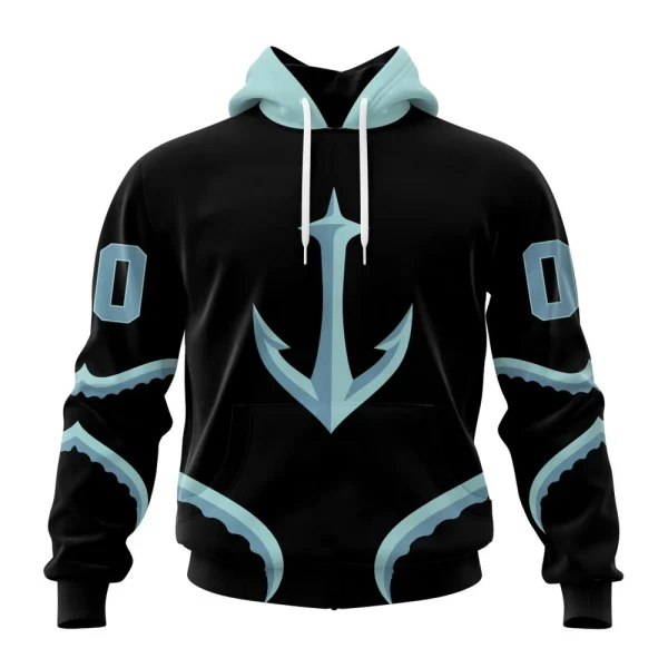 Hoodie NHL Seattle Kraken Special Blackout Design St2401