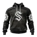 Hoodie NHL Seattle Kraken Special Black Camo Design For Veterans Day St2304