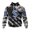 Hoodie NHL Seattle Kraken Special Camo Military Design St2301