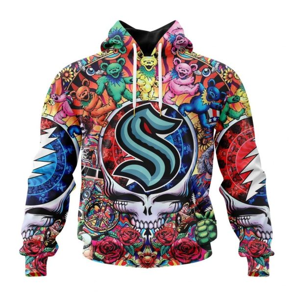 Hoodie NHL Seattle Kraken Special Grateful Dead Design St2304