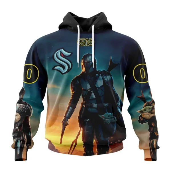 Hoodie NHL Seattle Kraken Special Star Wars The Mandalorian Design St2401