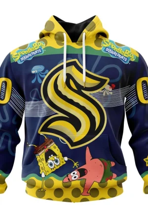 Hoodie NHL Seattle Kraken, Specialized Jersey With Spongebob