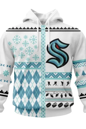 Hoodie NHL Seattle Kraken, Specialized Unisex Christmas Is Coming V01