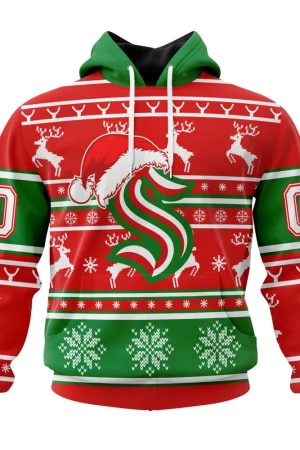 Hoodie NHL Seattle Kraken, Specialized Unisex Christmas Is Coming V02