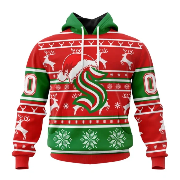 Hoodie NHL Seattle Kraken, Specialized Unisex Christmas Is Coming V02