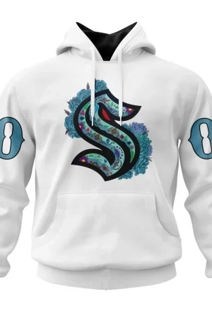 Hoodie NHL Seattle Kraken, Specialized Unisex Kits Dia De Muertos