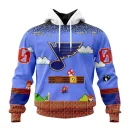 Hoodie NHL St. Louis Blues Special Kits With Super Mario Game Design