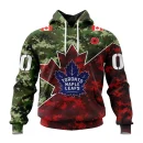 Hoodie NHL Toronto Maple Leafs Special Design For Remembrance Day St2201