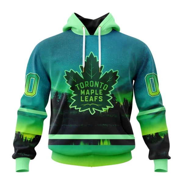 Hoodie NHL Toronto Maple Leafs Special Northern Lights Design St2302