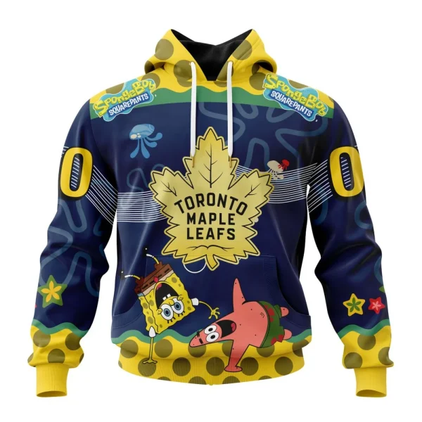 Hoodie NHL Toronto Maple Leafs Specialized Jersey With Spongebob