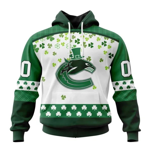 Hoodie NHL Vancouver Canucks Special Design For St. Patrick Day St2401
