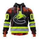 Hoodie NHL Vancouver Canucks Special Design Honoring Firefighters St2401