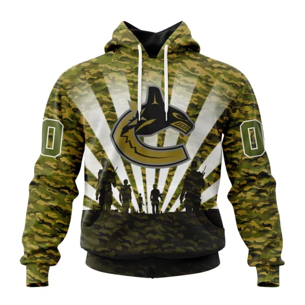 Hoodie NHL Vancouver Canucks Special Military Camo Kits For Veterans Day And Rememberance Day St2201