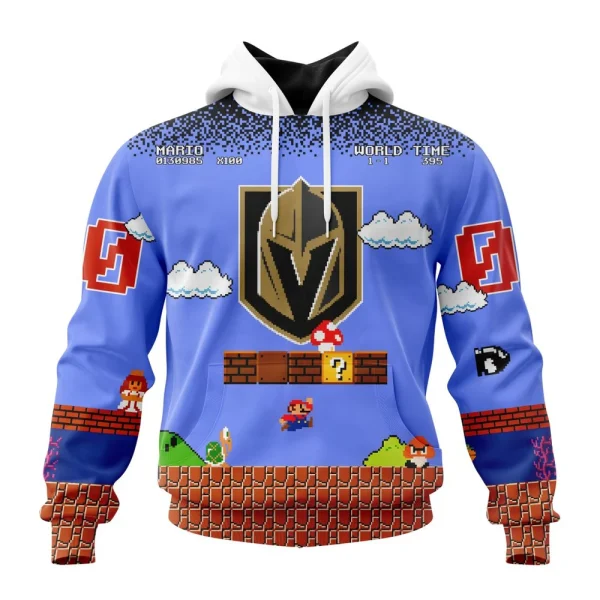 Hoodie NHL Vegas Golden Knights Special Kits With Super Mario Game Design