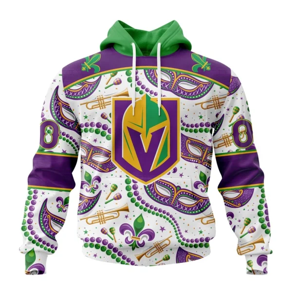 Hoodie NHL Vegas Golden Knights Special Mardi Gras Design St2401
